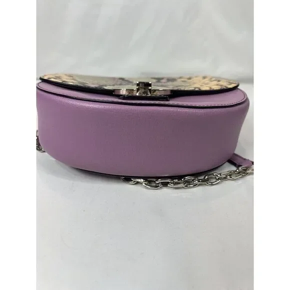 KATE SPADE NEW YORK MEDIUM‎ CHAIN SADDLE BAG ROBYN EXOTIC PINK MAUVE - Picture 8 of 16